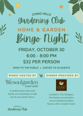 Chino Hills Gardening Club Home & Garden Bingo Night - October 2026